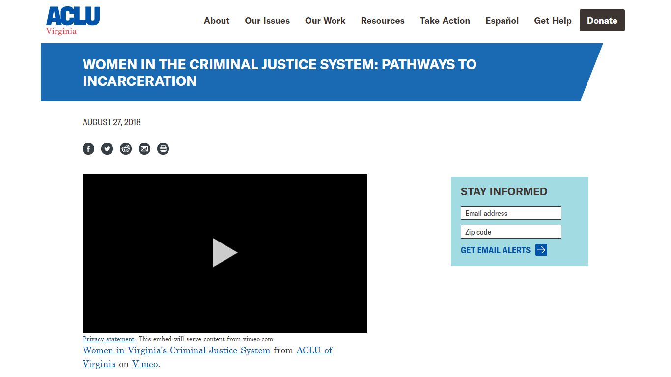 Women in the Criminal Justice System: Pathways to Incarceration